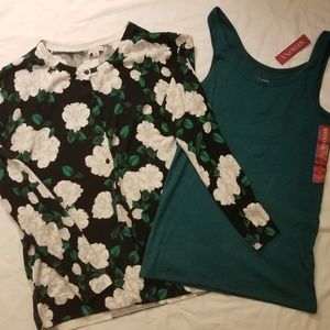 Merona Floral Cardigan and Tank Camisole XL